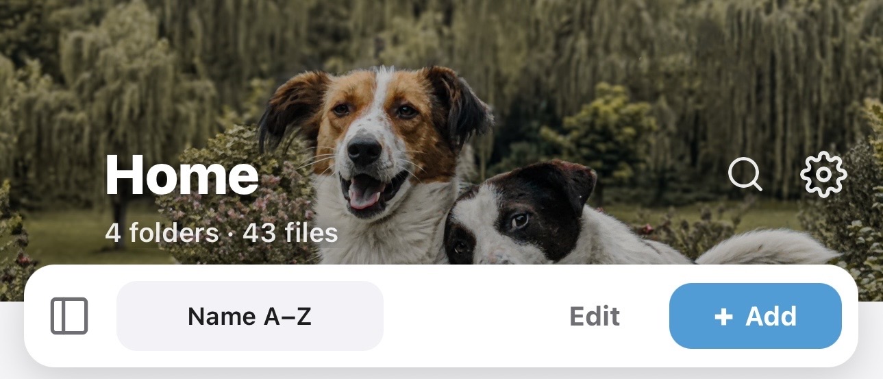 A folder in Falcon with a custom header photo